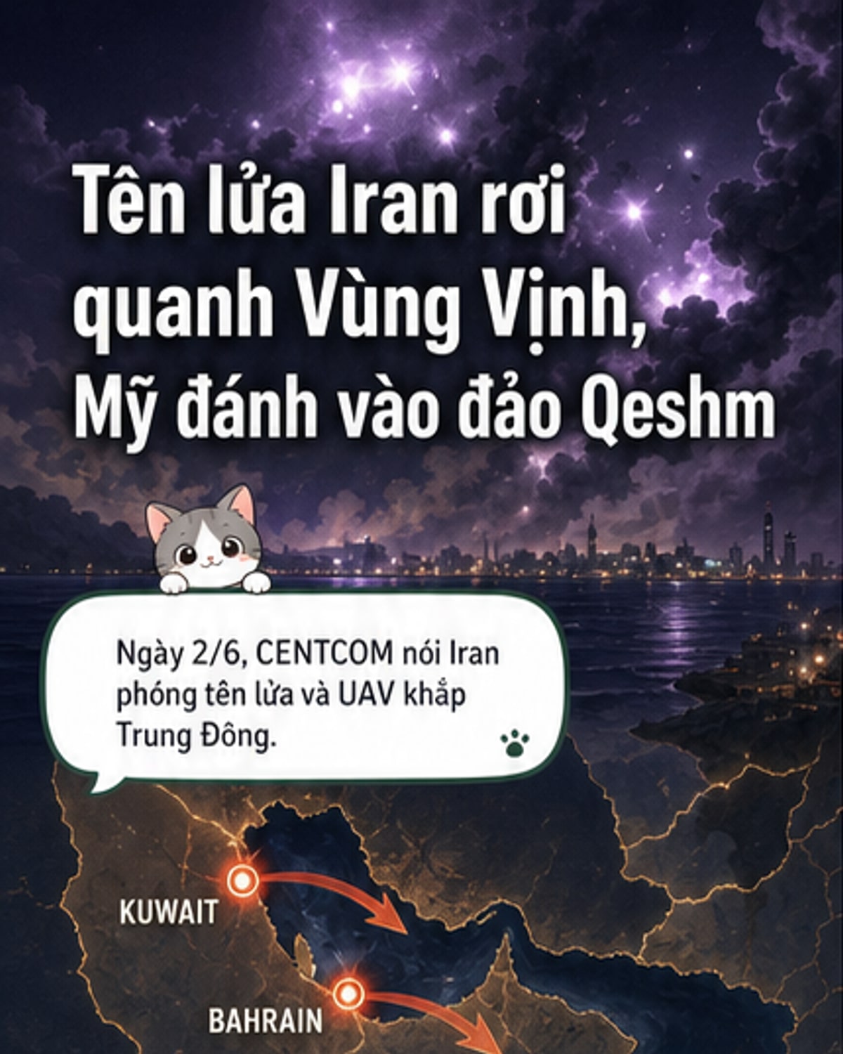 Iran và Mỹ trao đổi đòn tấn công ở Vịnh