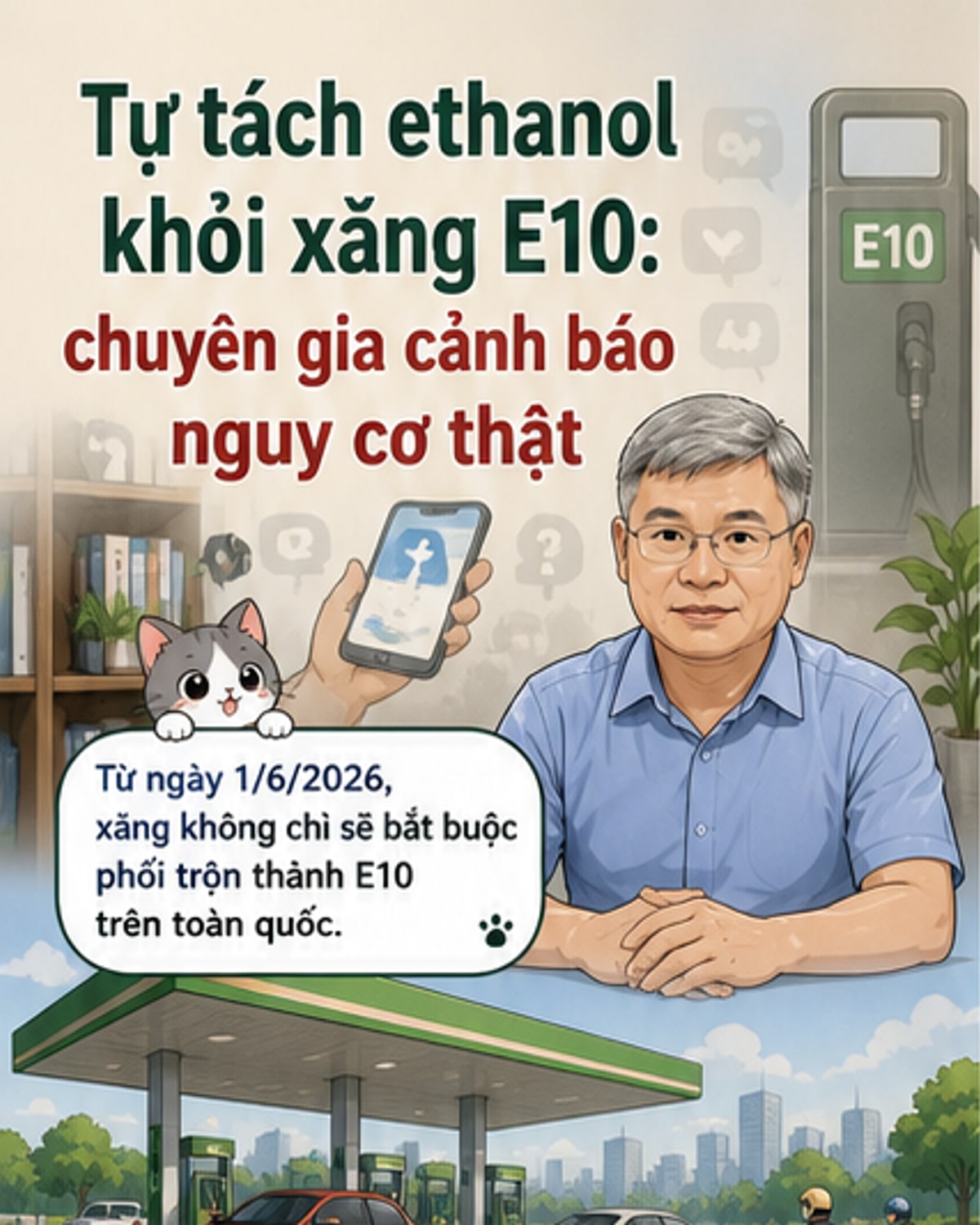 Cảnh báo tự tách ethanol khỏi xăng E10