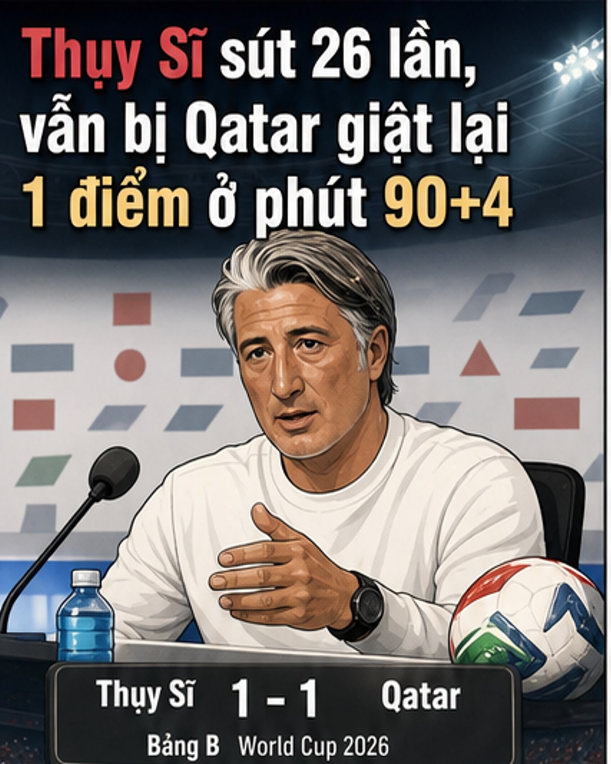 Thụy Sĩ đánh rơi chiến thắng phút 94
