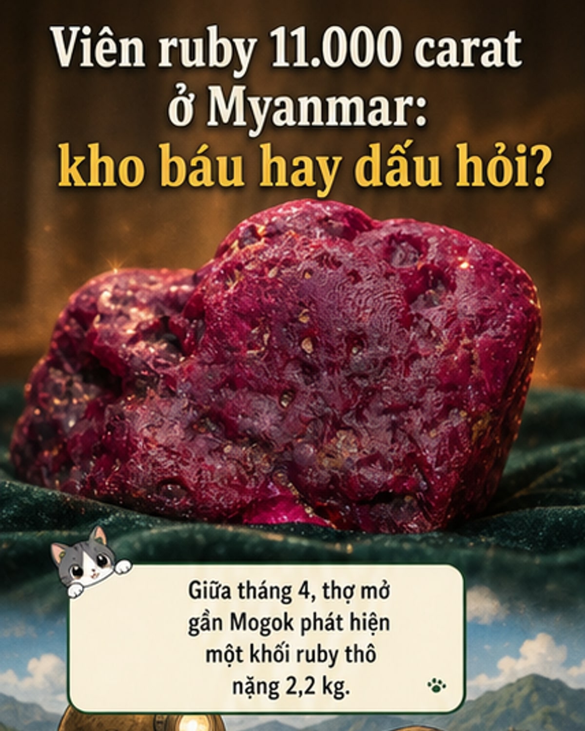 Viên hồng ngọc 2,2 kg siêu quý hiếm