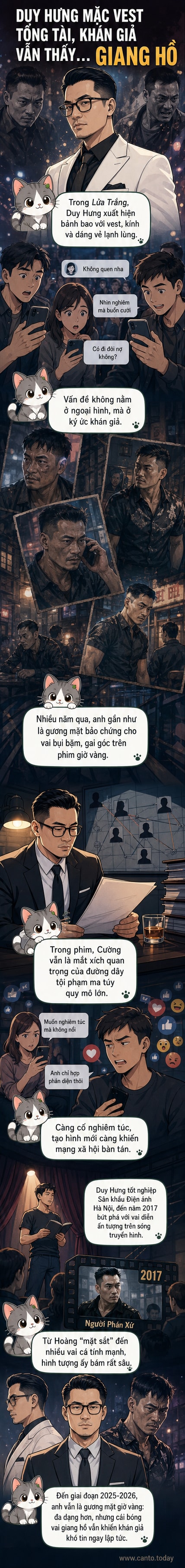 Diễn viên Duy Hưng trong tạo hình vest, đeo kính, đứng nghiêm như một tổng tài, nhưng biểu cảm gương mặt lại khiến người xem bật cười.
