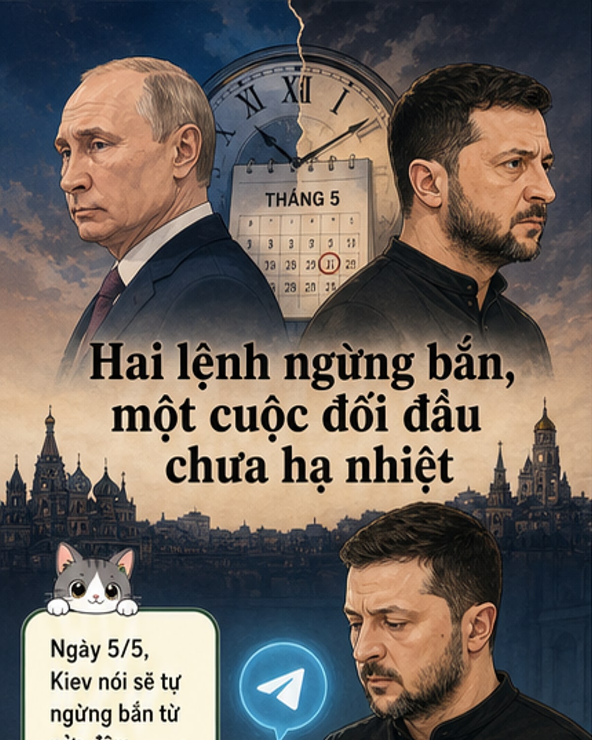 Nga – Ukraine cùng tuyên bố ngừng bắn, nhưng không cùng ngày