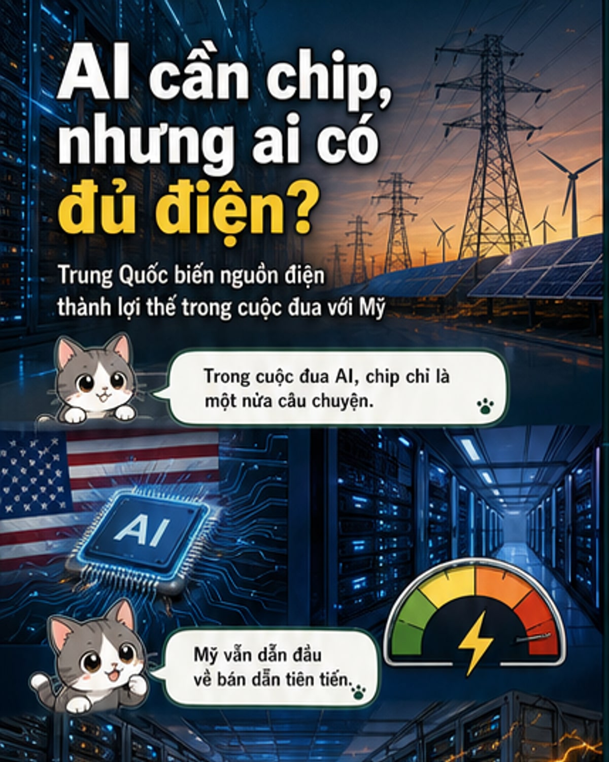 Trung Quốc dùng điện làm lợi thế AI