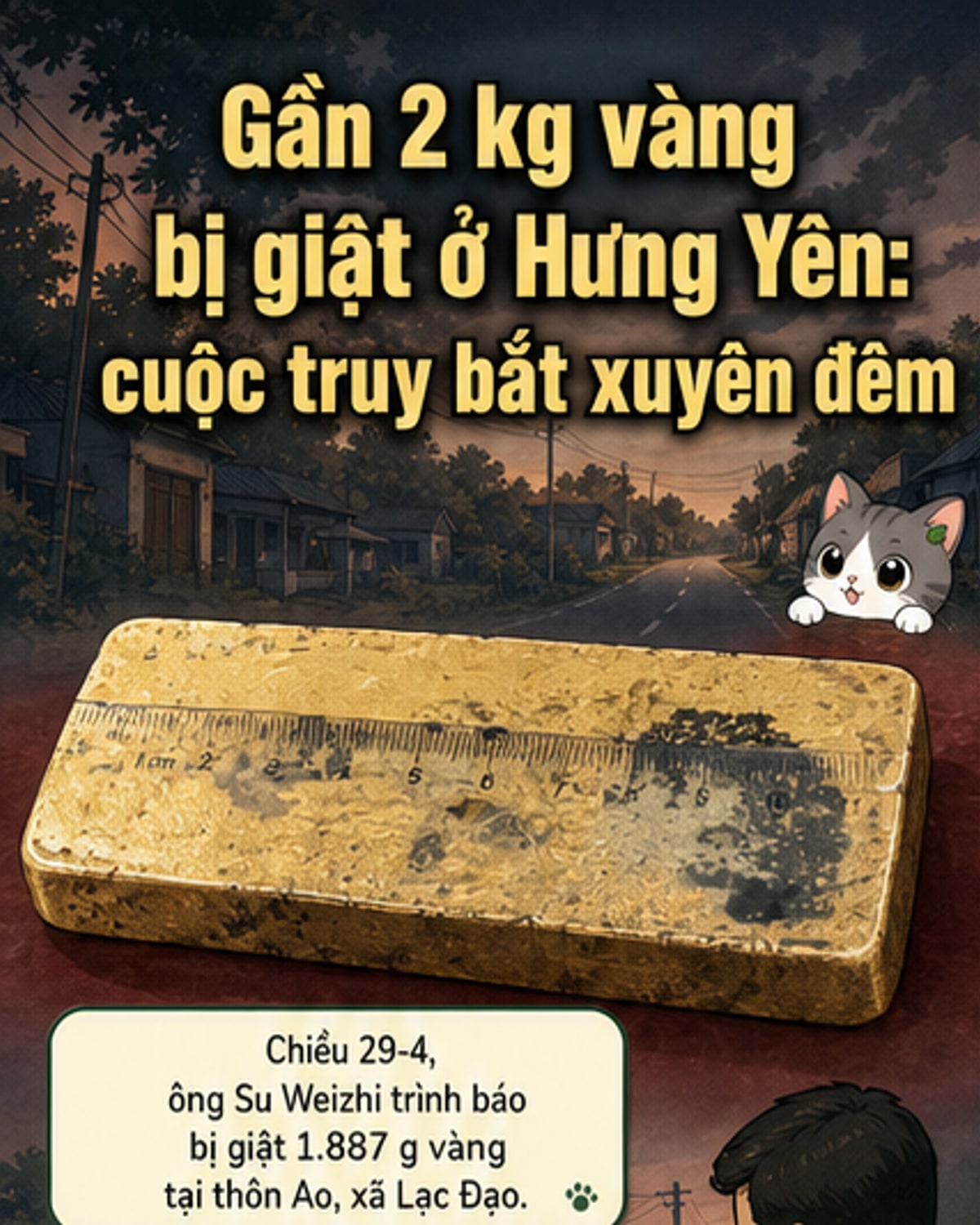 Vụ cướp gần 2 kg vàng ở Hưng Yên