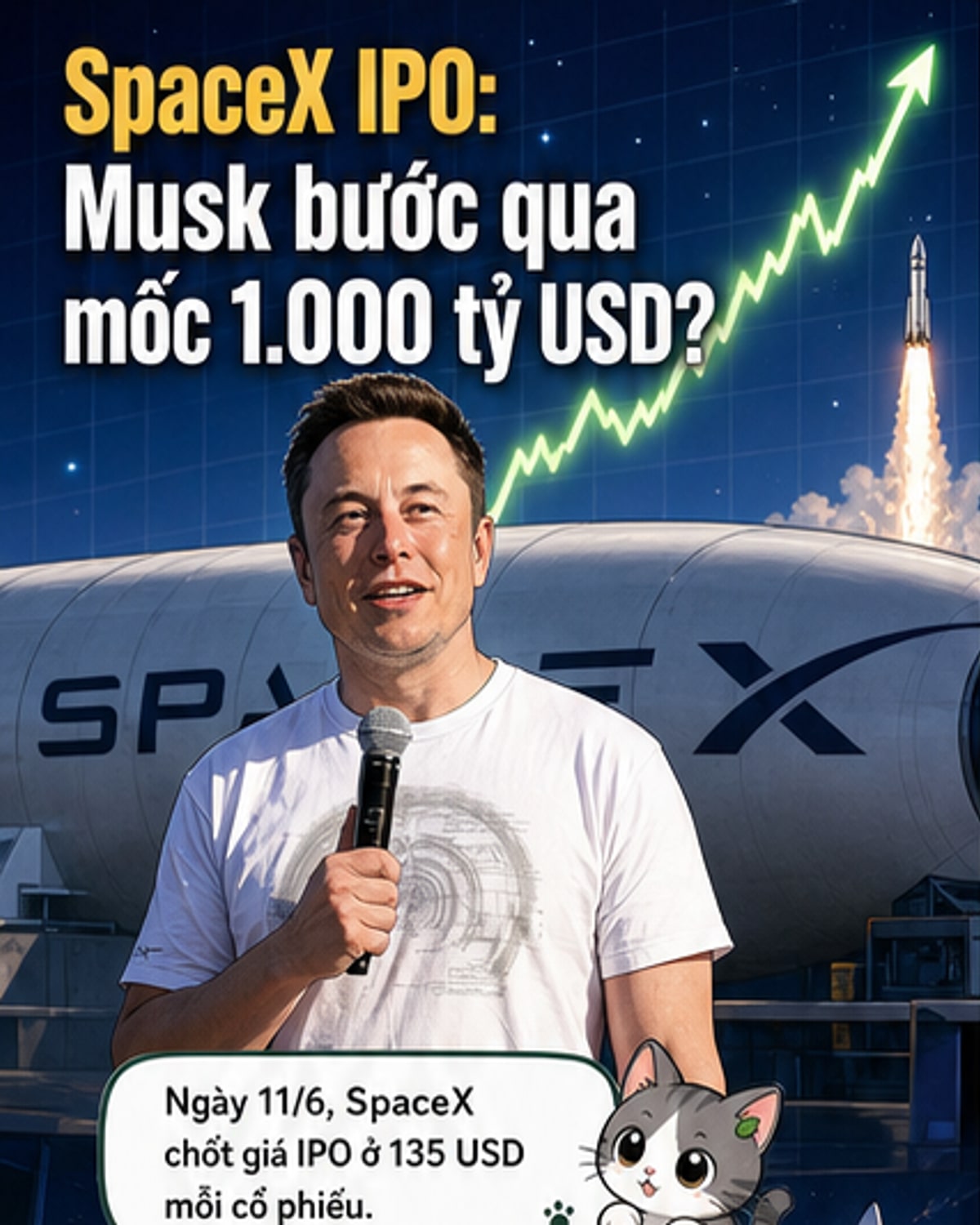 SpaceX đưa Musk vượt mốc 1.000 tỷ USD