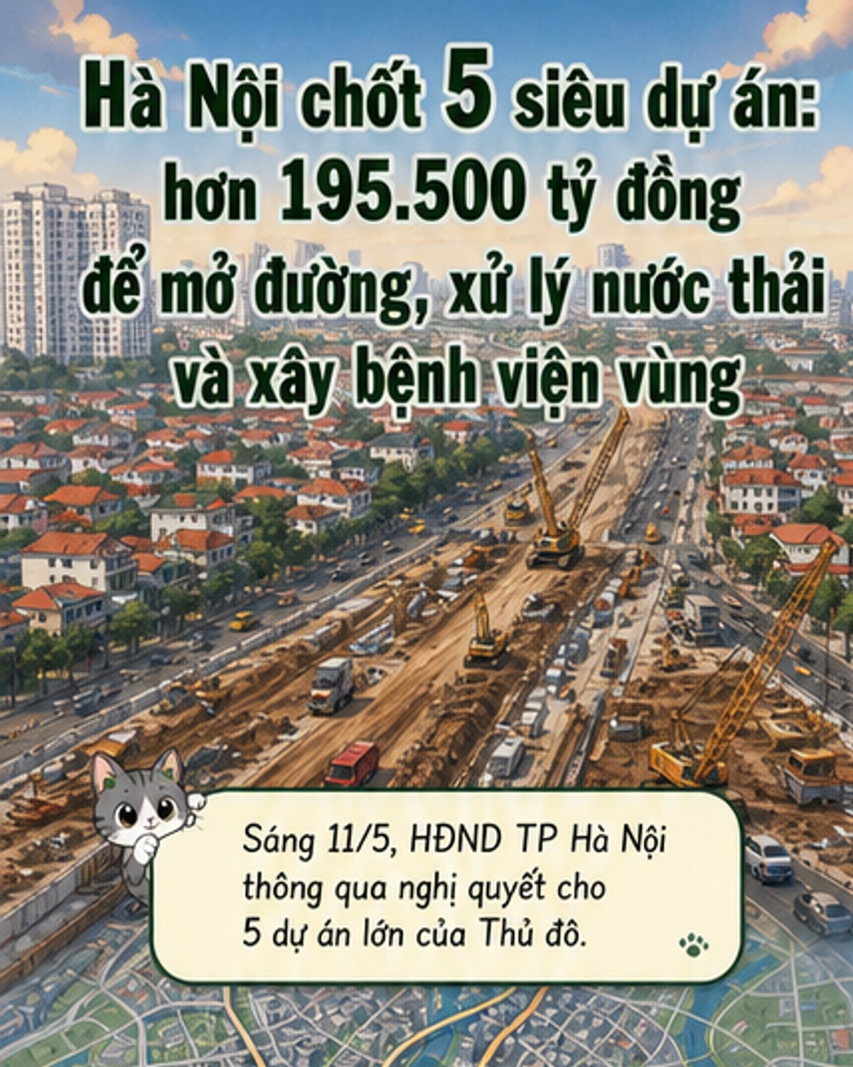 Hà Nội thông qua loạt siêu dự án 195.000 tỷ