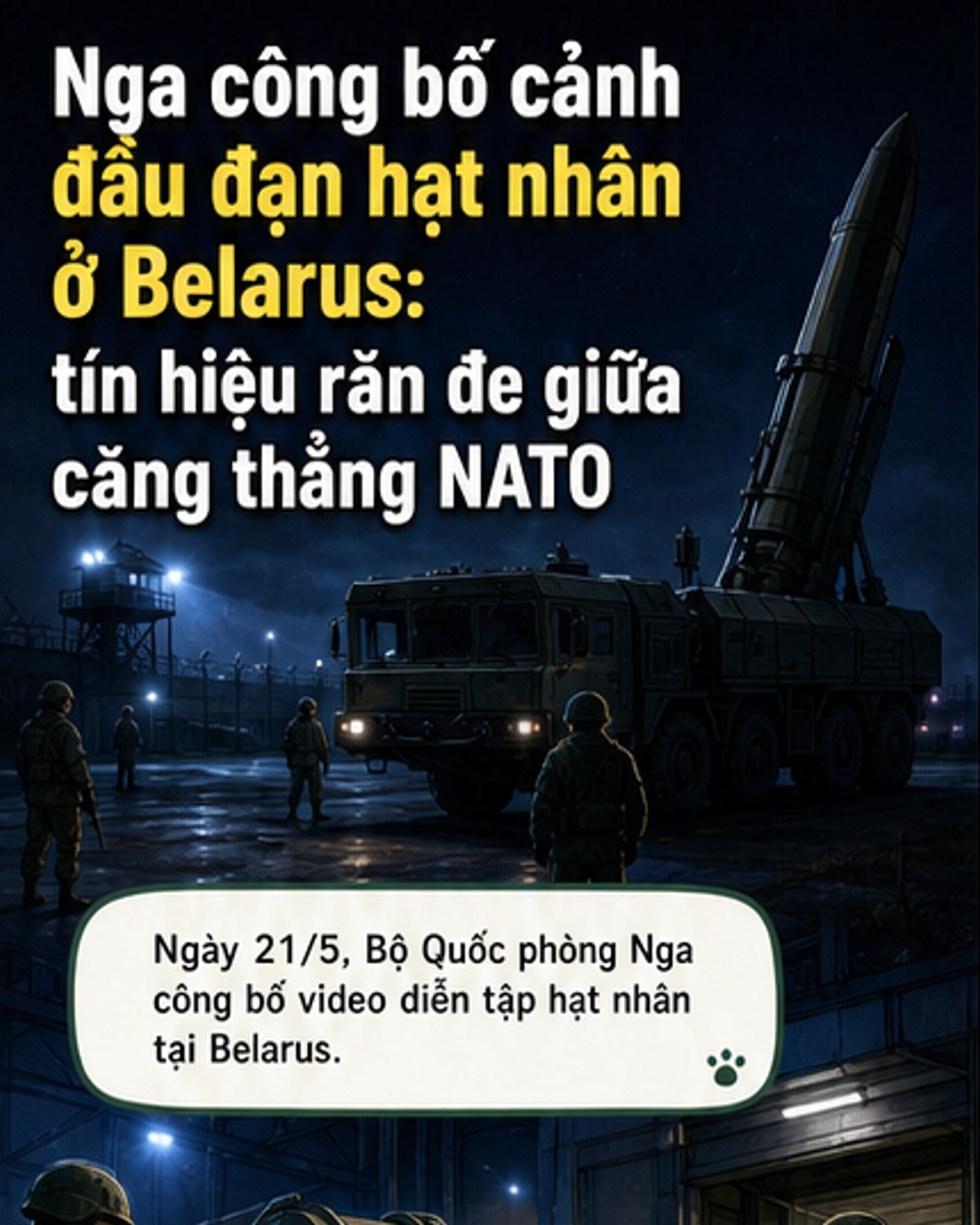 Nga công bố cảnh lắp đầu đạn hạt nhân tại Belarus