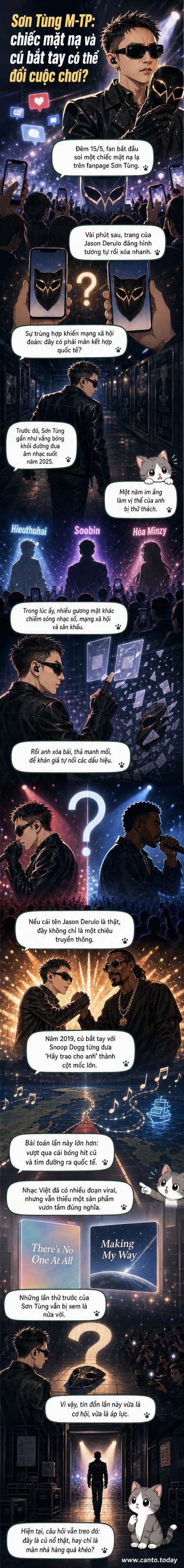 Hình ảnh mặt nạ bí ẩn được Sơn Tùng và Jason Derulo đăng tải, kèm dòng chữ 'Sự trở lại của một huyền thoại?'