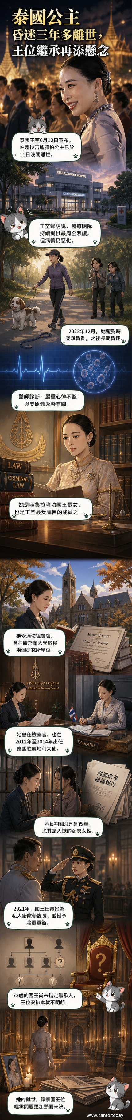 黑白肖像照中的泰國公主帕差拉吉迪雅帕身著軍裝,神情堅毅,背景為王室徽章與曼谷城市天際線。