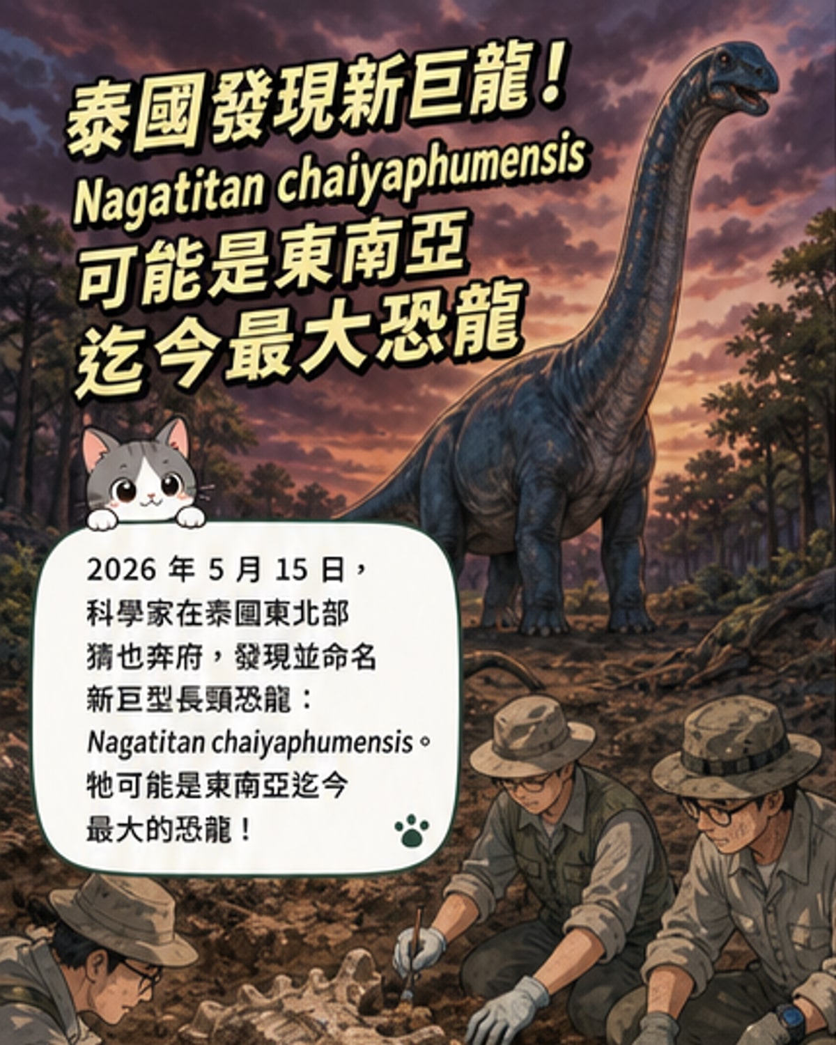 泰國出土東南亞最大恐龍化石