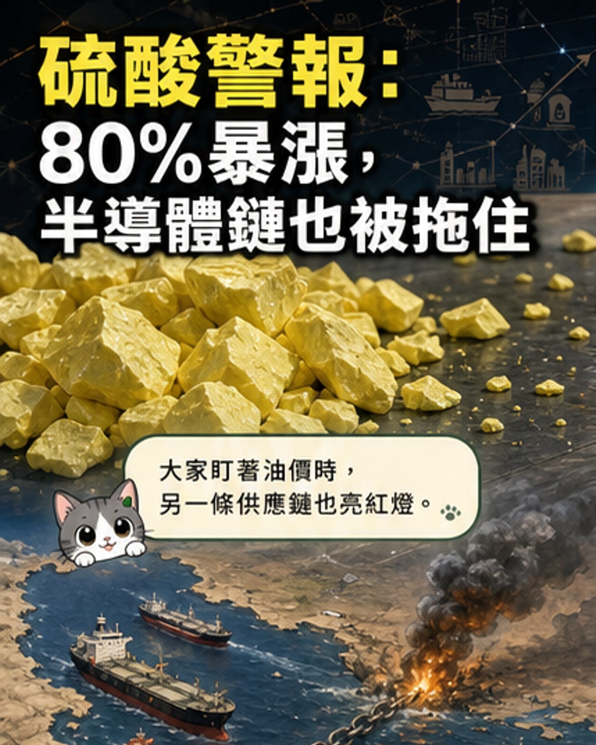 硫酸價格暴漲80% 半導體供應鏈警報