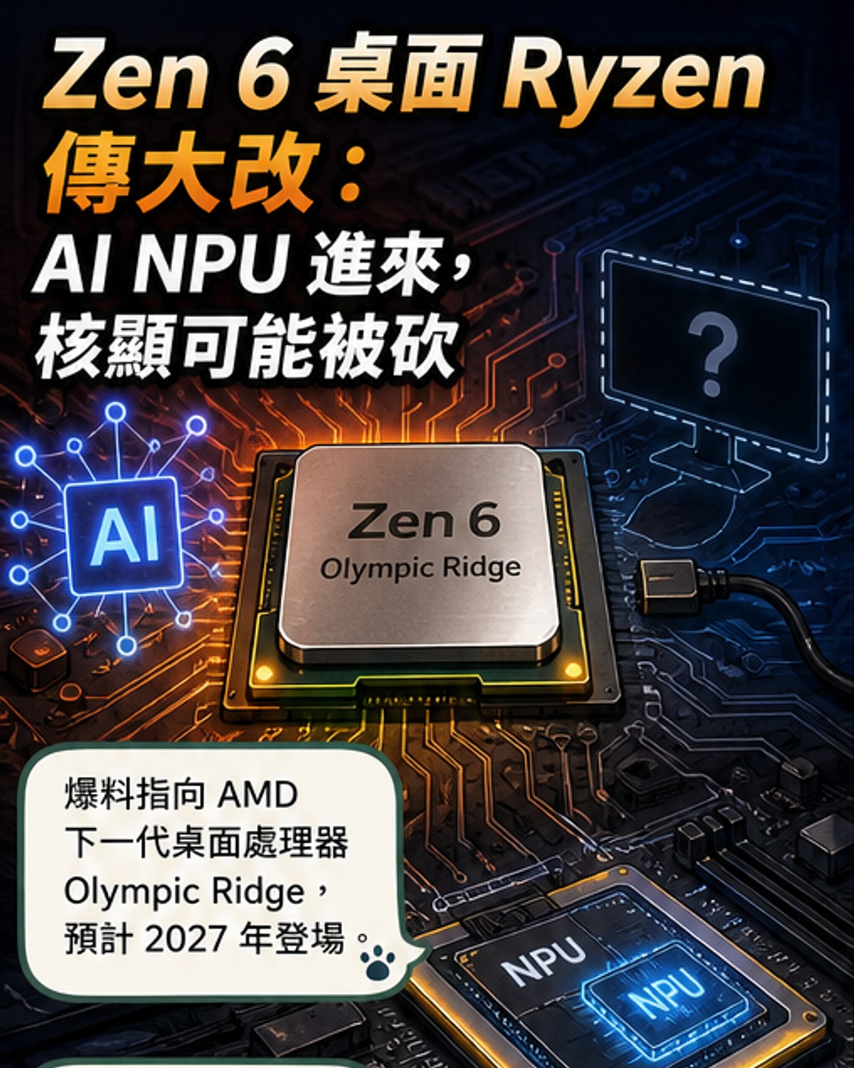 AMD Zen 6桌面CPU大變革