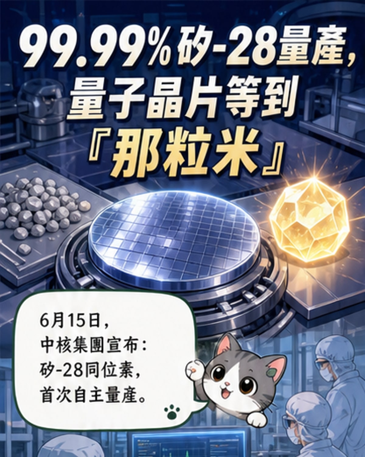 純度超99.99%!中國量產量子晶片關鍵材料