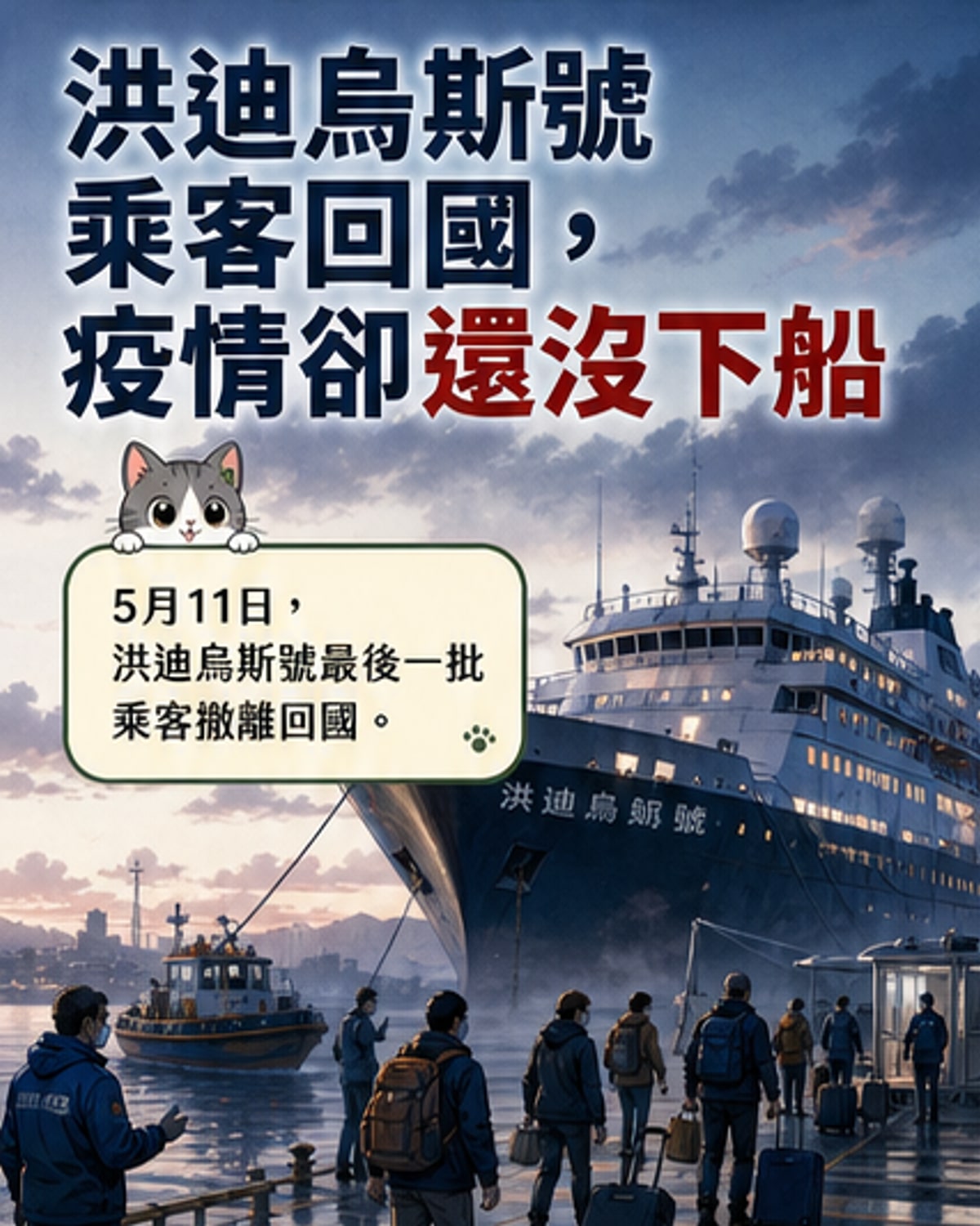 洪迪烏斯號最後一批乘客撤離