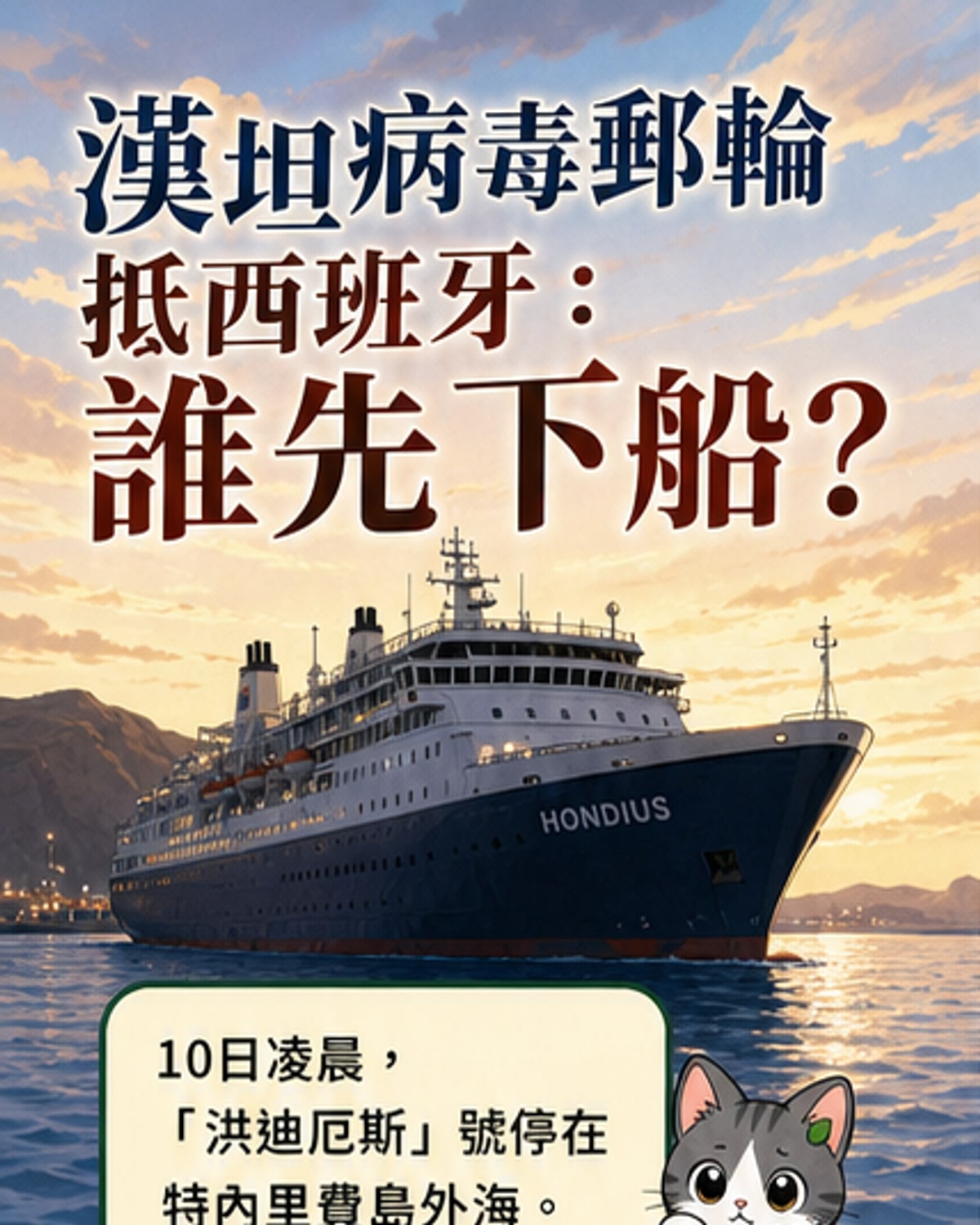 漢坦病毒郵輪抵西班牙