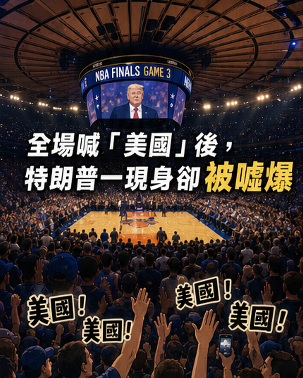川普現身NBA總決賽遭噓爆