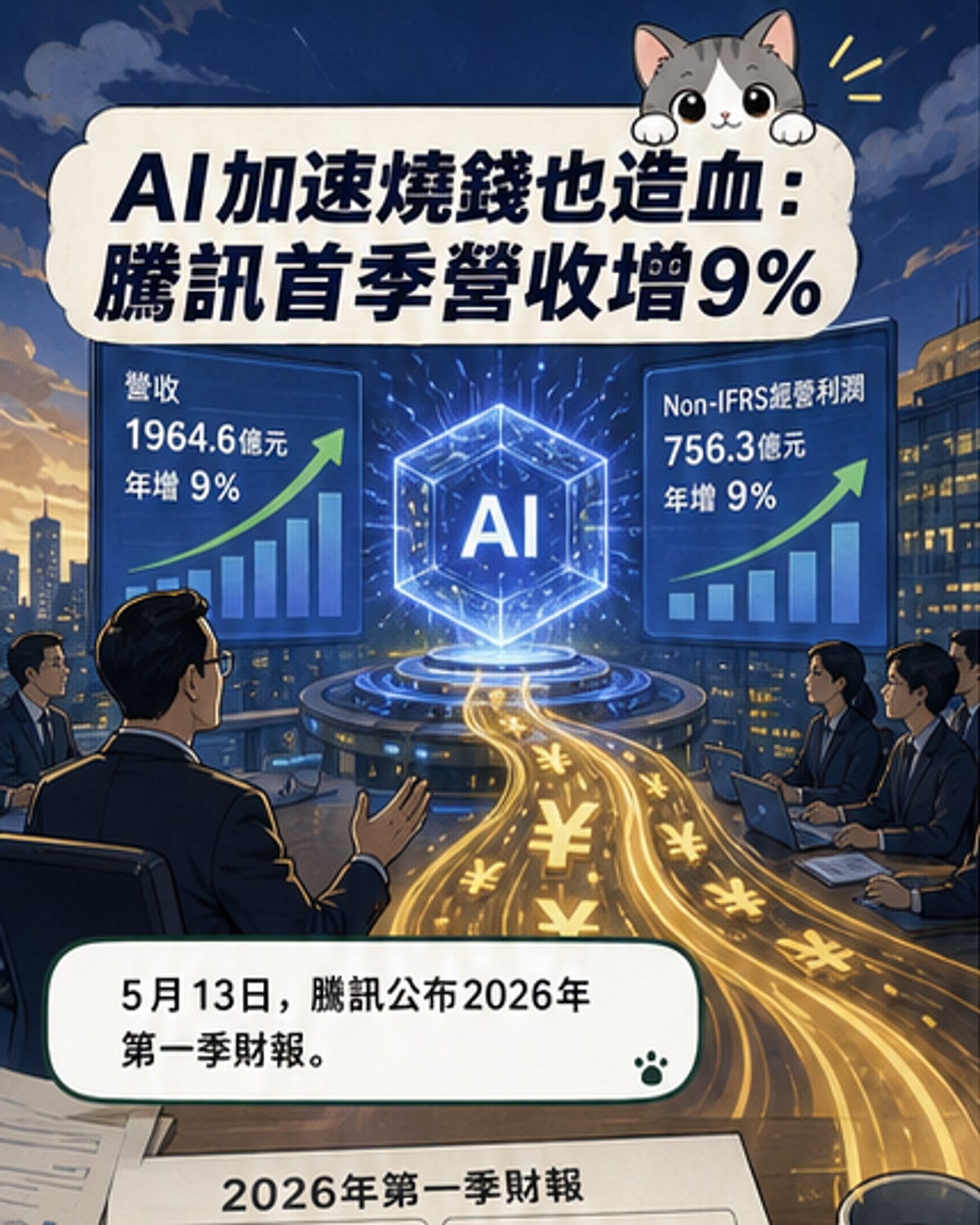 騰訊Q1營收增9% 受益AI戰略加速