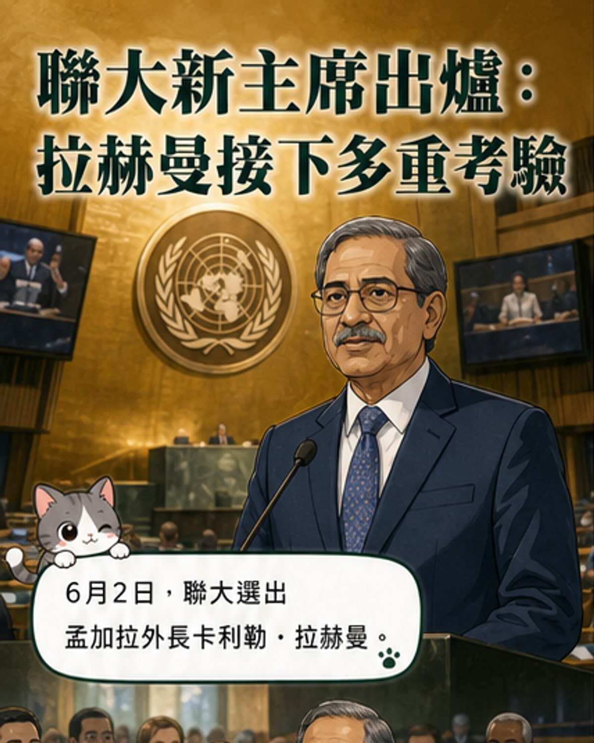 孟加拉國外長卡利勒·拉赫曼當選第81屆聯合國大會主席，象徵小國在國際治理中扮演更積極角色。