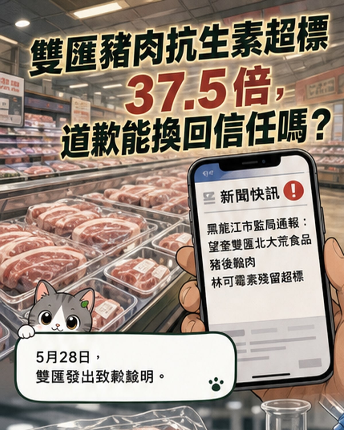 雙匯致歉抗生素殘留超標37.5倍