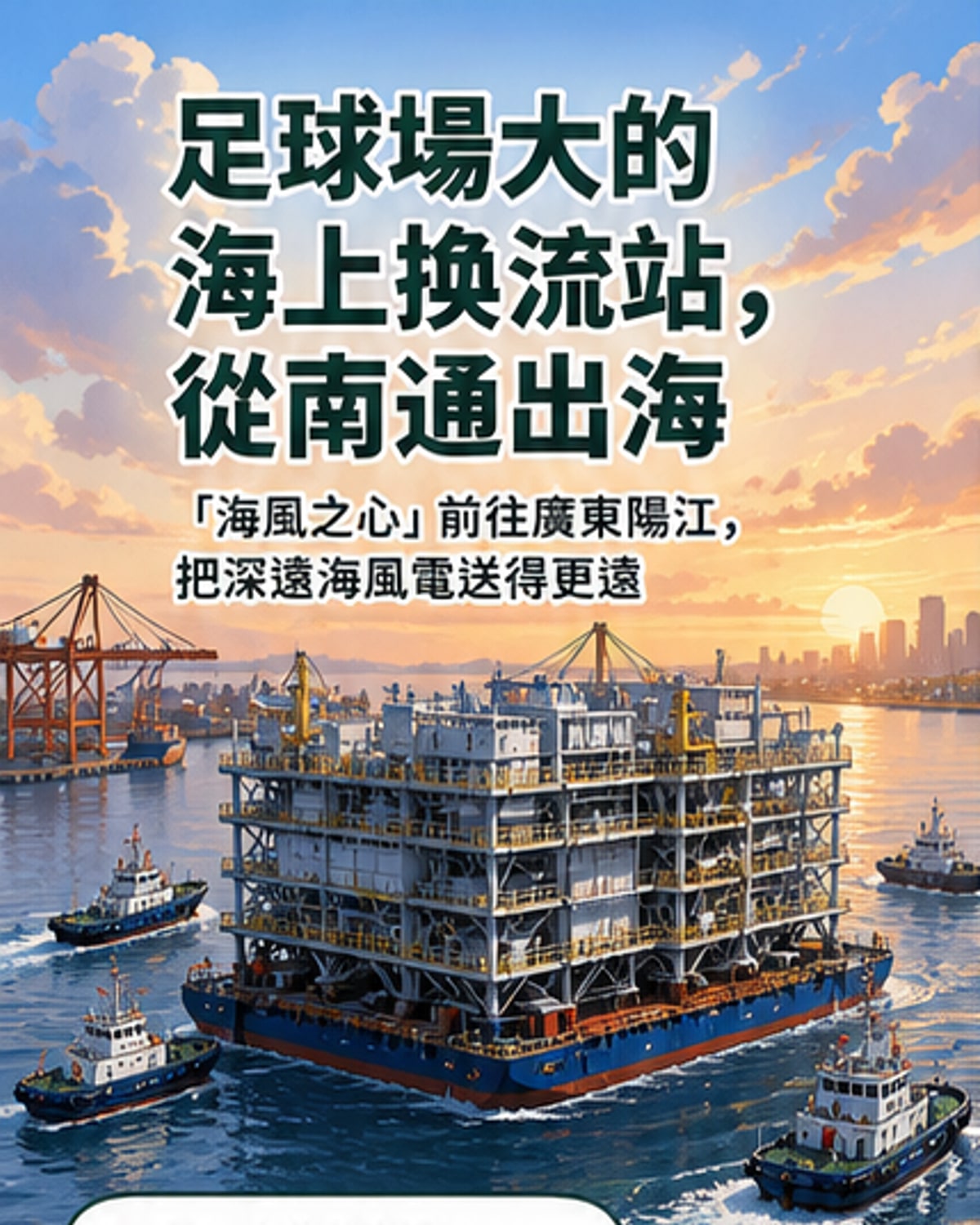 世界最大海上換流站啟運