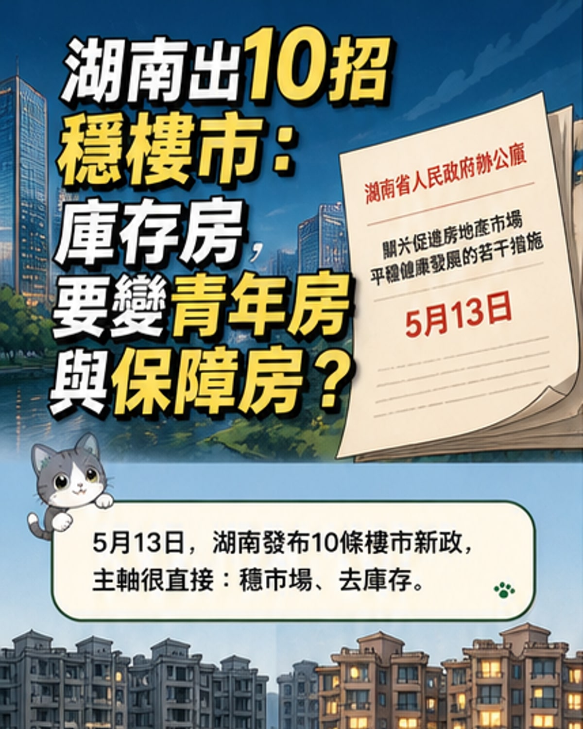 湖南出招救房市！10條新政上路