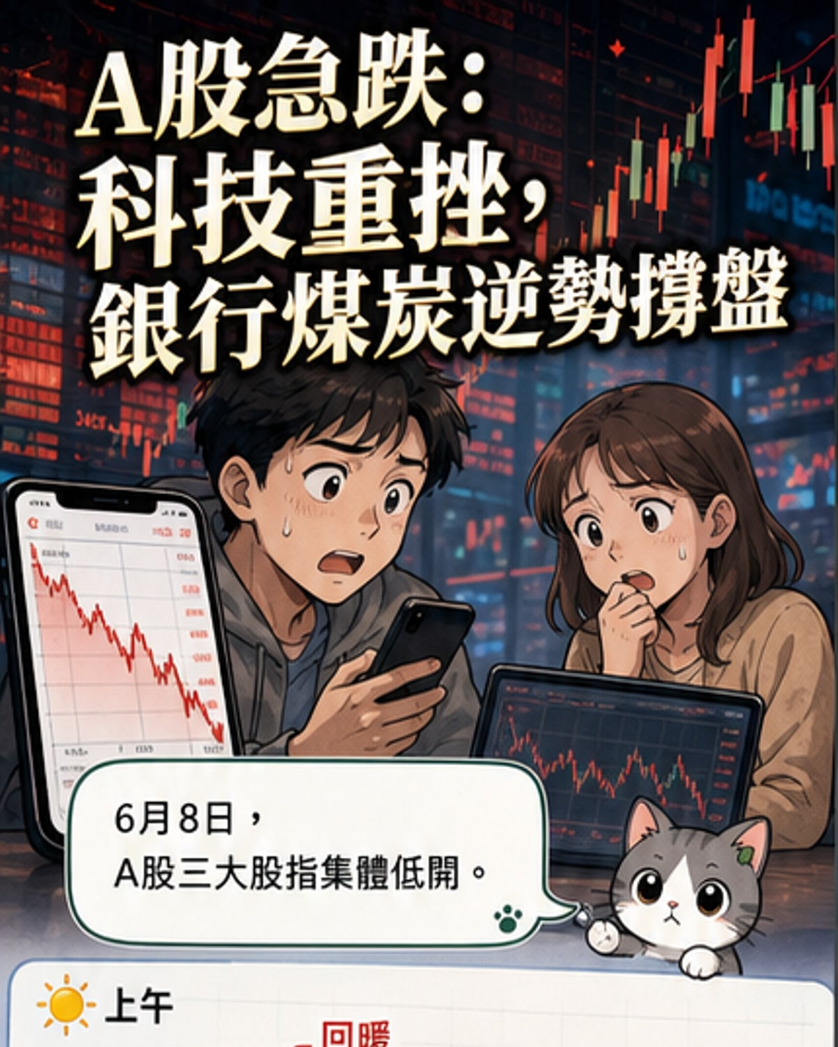 創指跌逾3.6%,煤炭股逆勢上漲