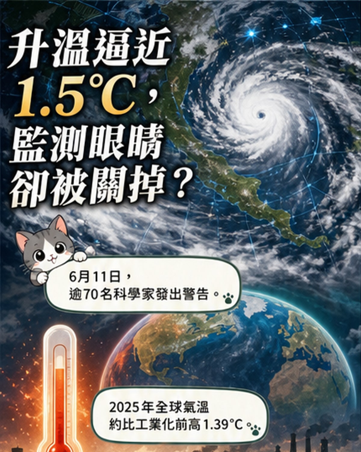氣候監測預算遭砍 科學家示警