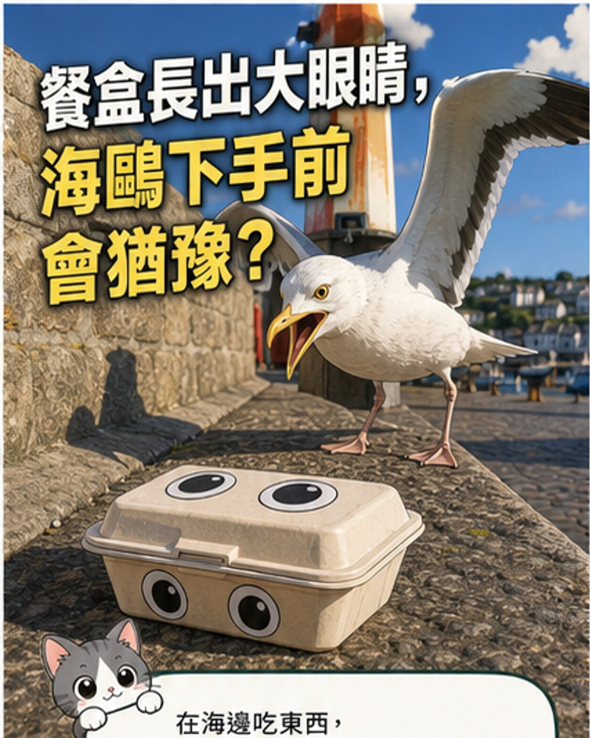 一個簡單招數 讓海鷗不敢搶食