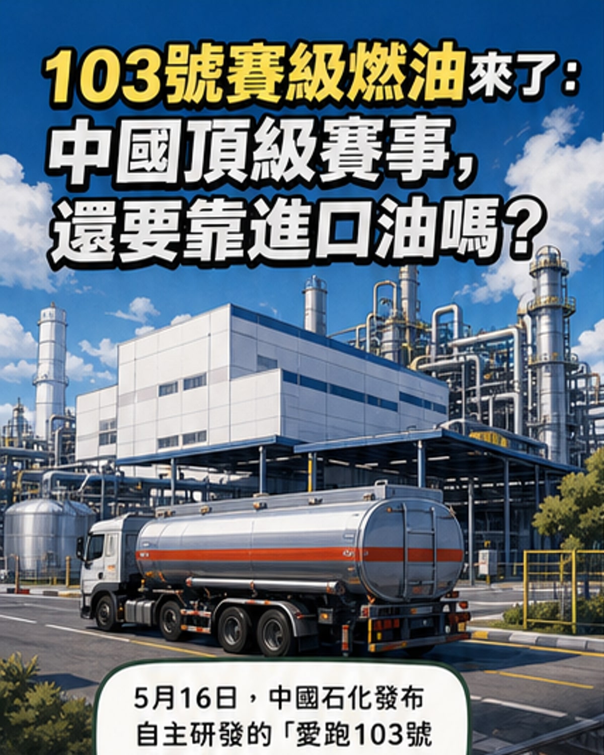 中石化推國產103號賽車燃油