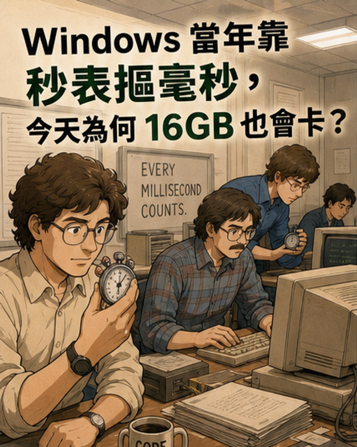 當年工程師人手一支碼表寫程式
