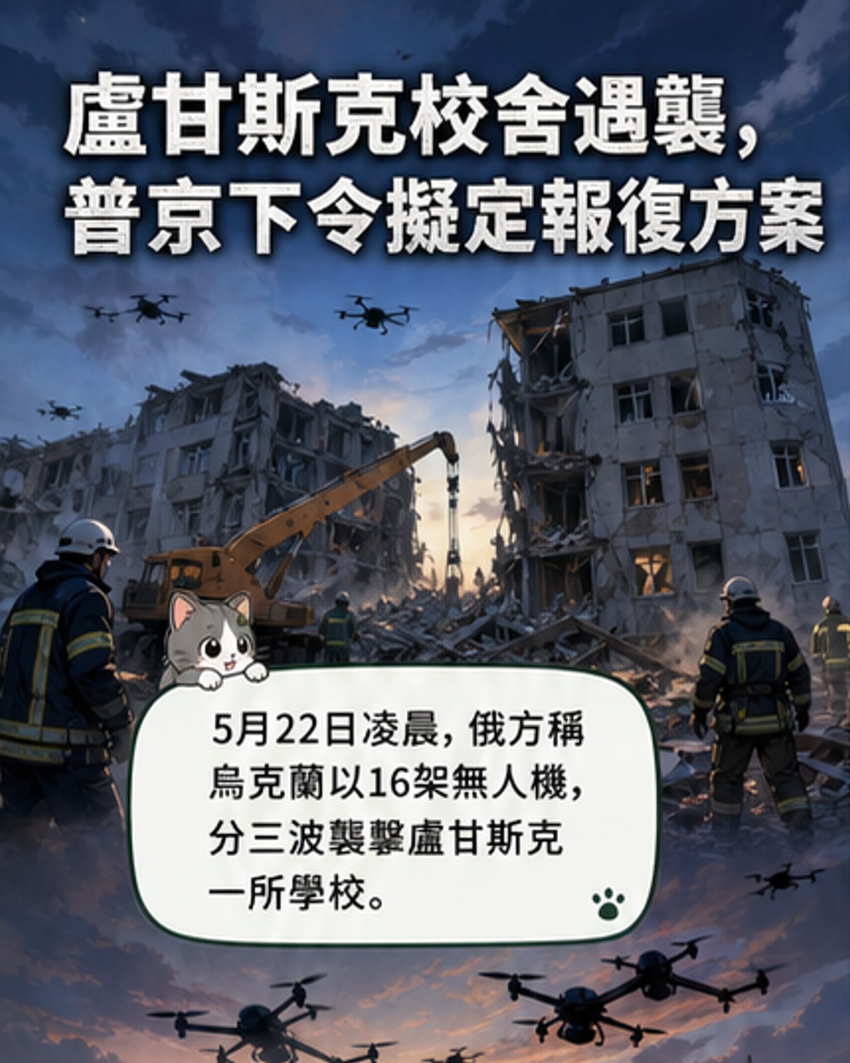 普丁：準備報復無人機襲校事件