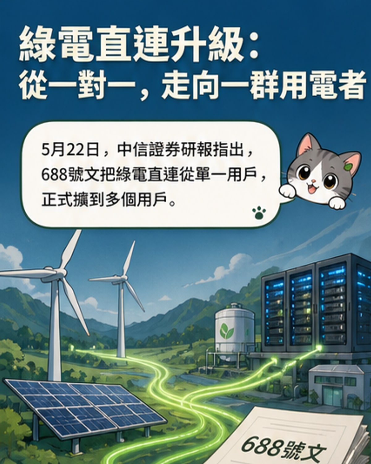 綠電直連擴至多用戶 新政推動能源轉型