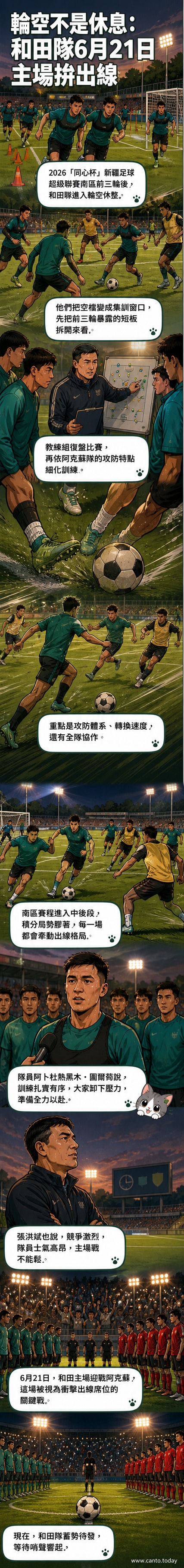 和田隊在洛浦縣體育場進行賽前集訓,球員專注於短傳與攻防演練