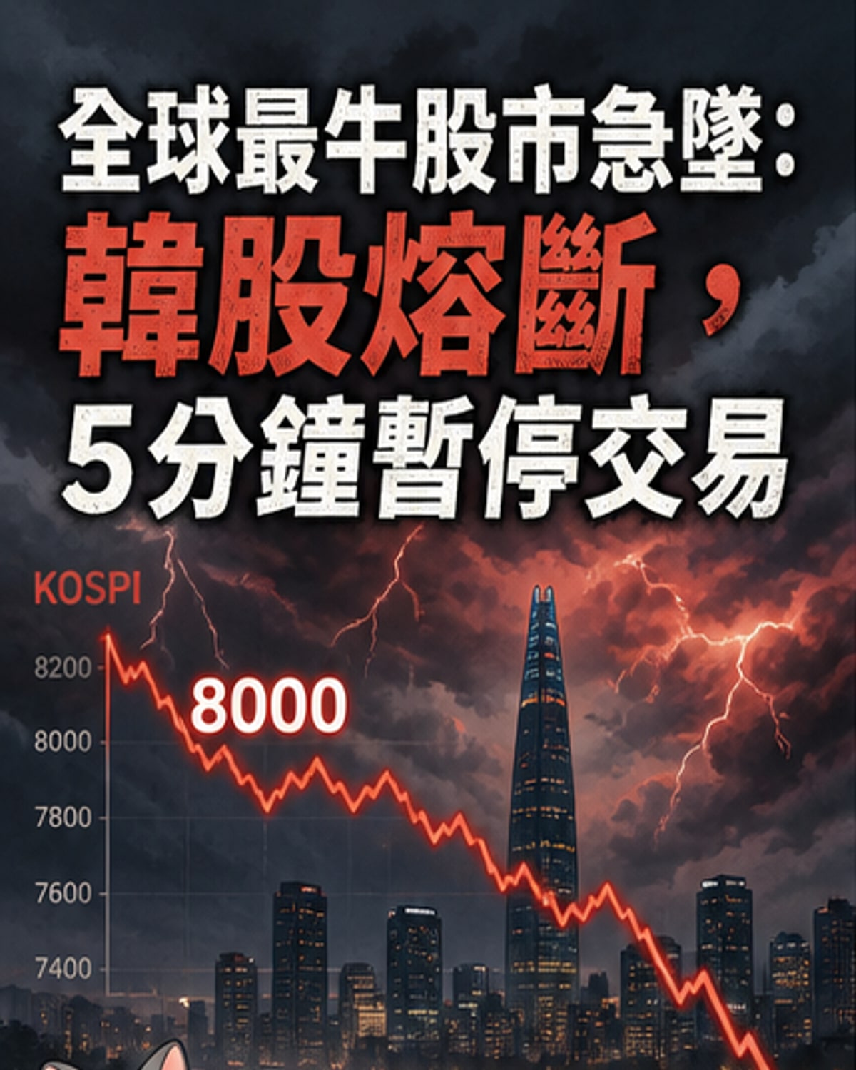韓股熔斷！半導體重挫6%