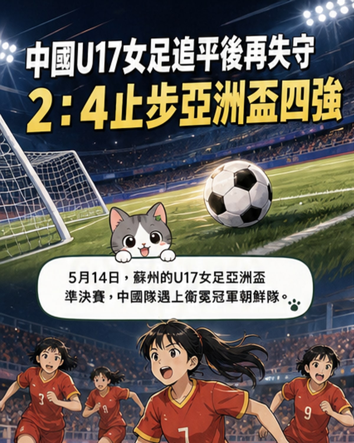 U17女足亞洲盃 中華隊止步四強