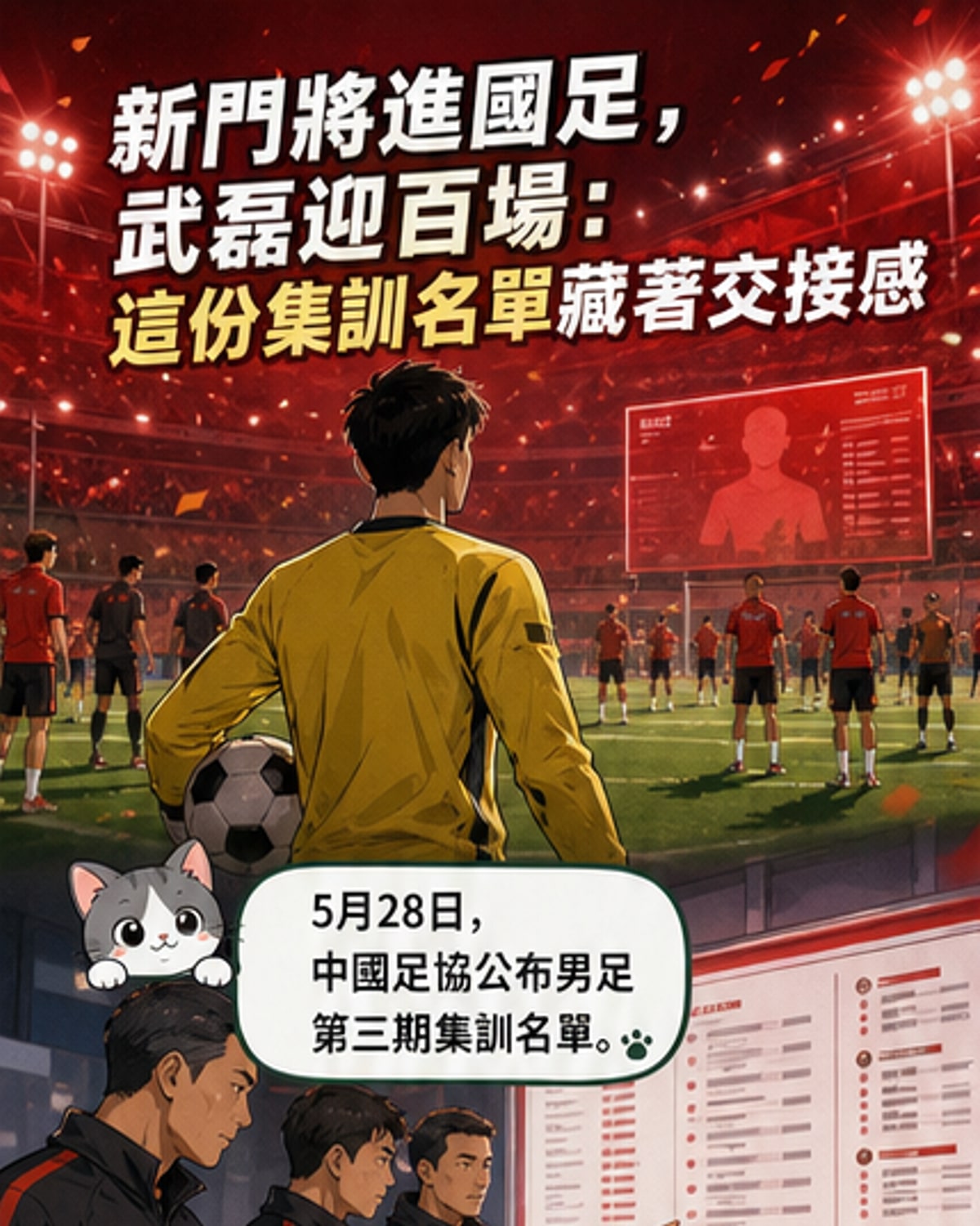 李昊首入國足 武磊迎百場