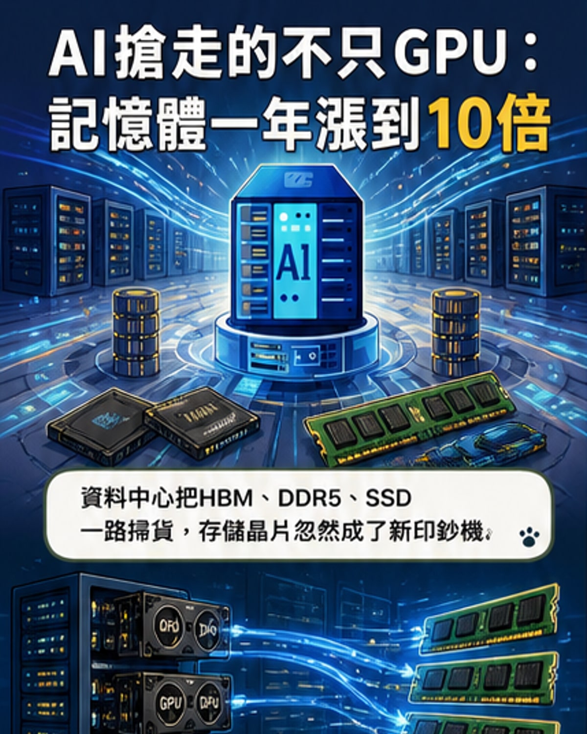 AI時代，記憶體晶片暴漲10倍