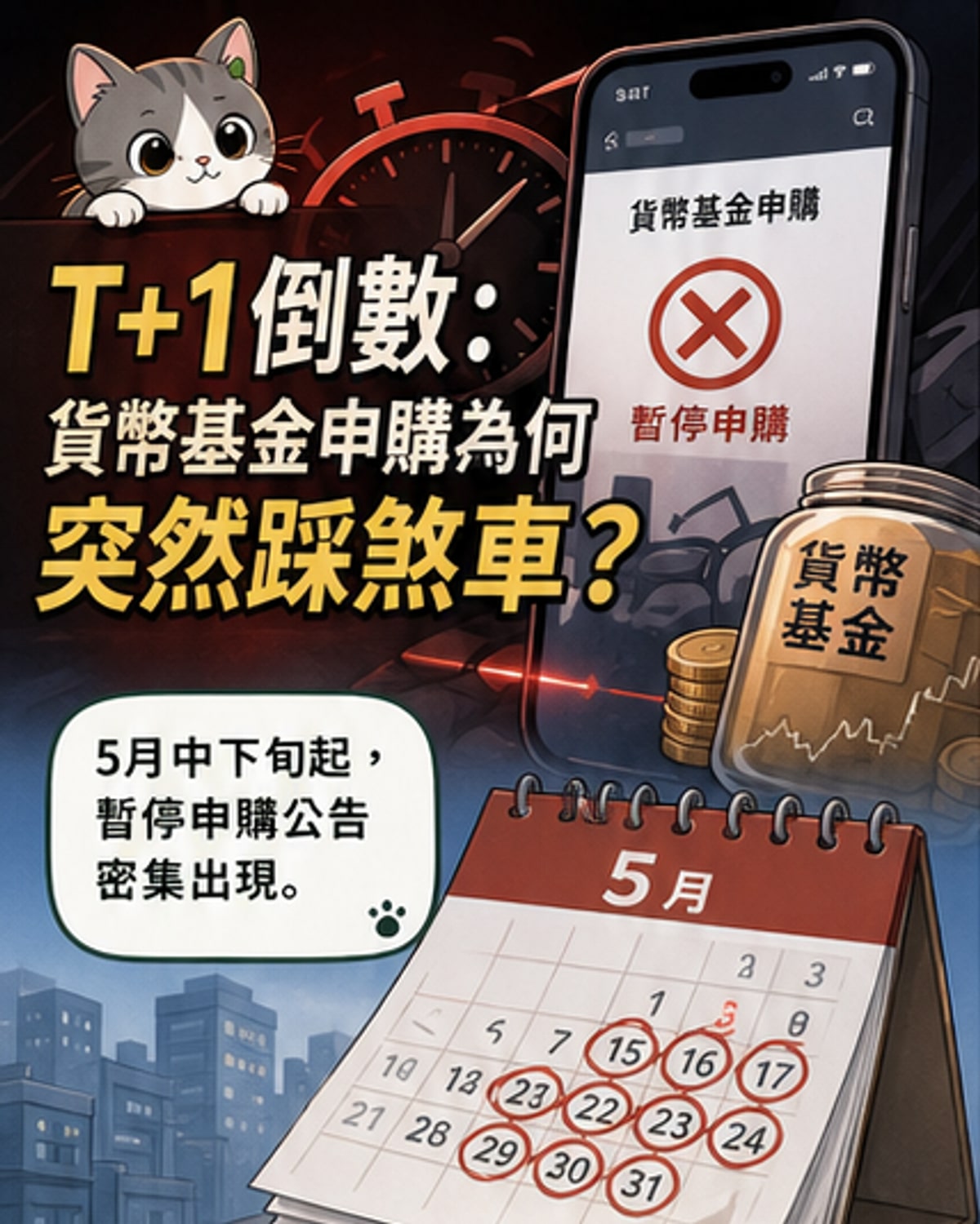 貨幣基金T+1結算倒數