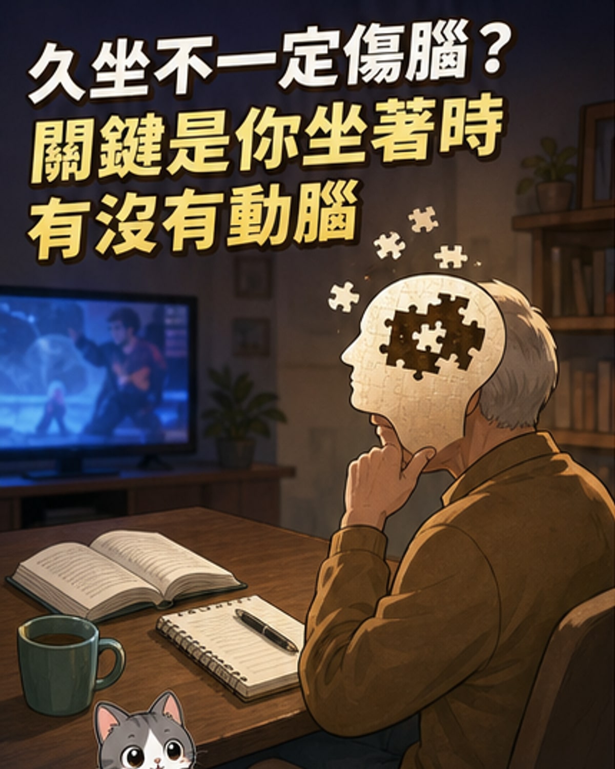 坐著也能護腦？關鍵在動腦與否