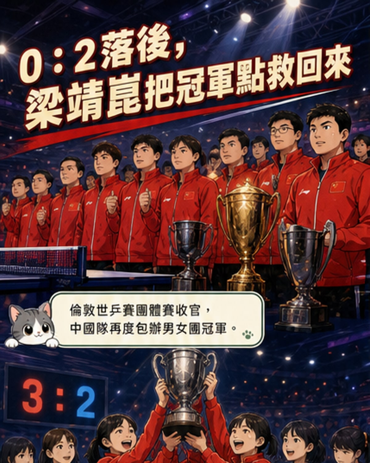 國乒逆境封王 七連霸寫史詩