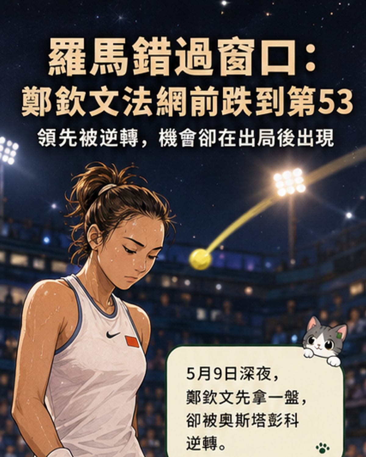 鄭欽文羅馬止步，法網能否反彈？
