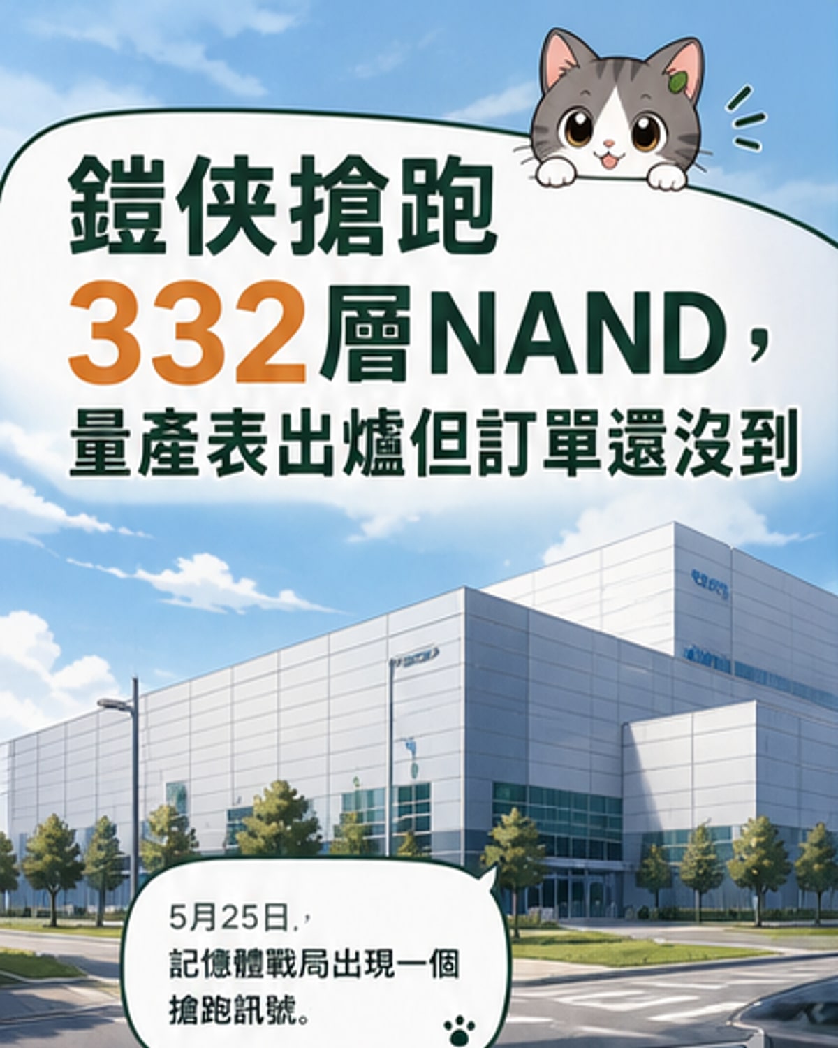 鎧俠332層快閃記憶體量產提速