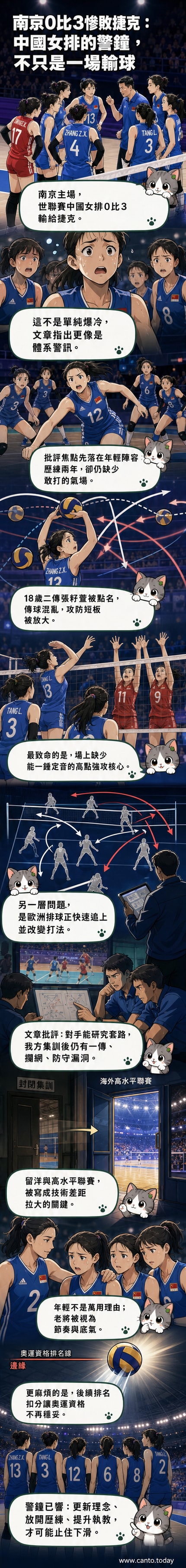 中國女排球員在南京主場比賽中神情凝重,場面被捷克隊主導