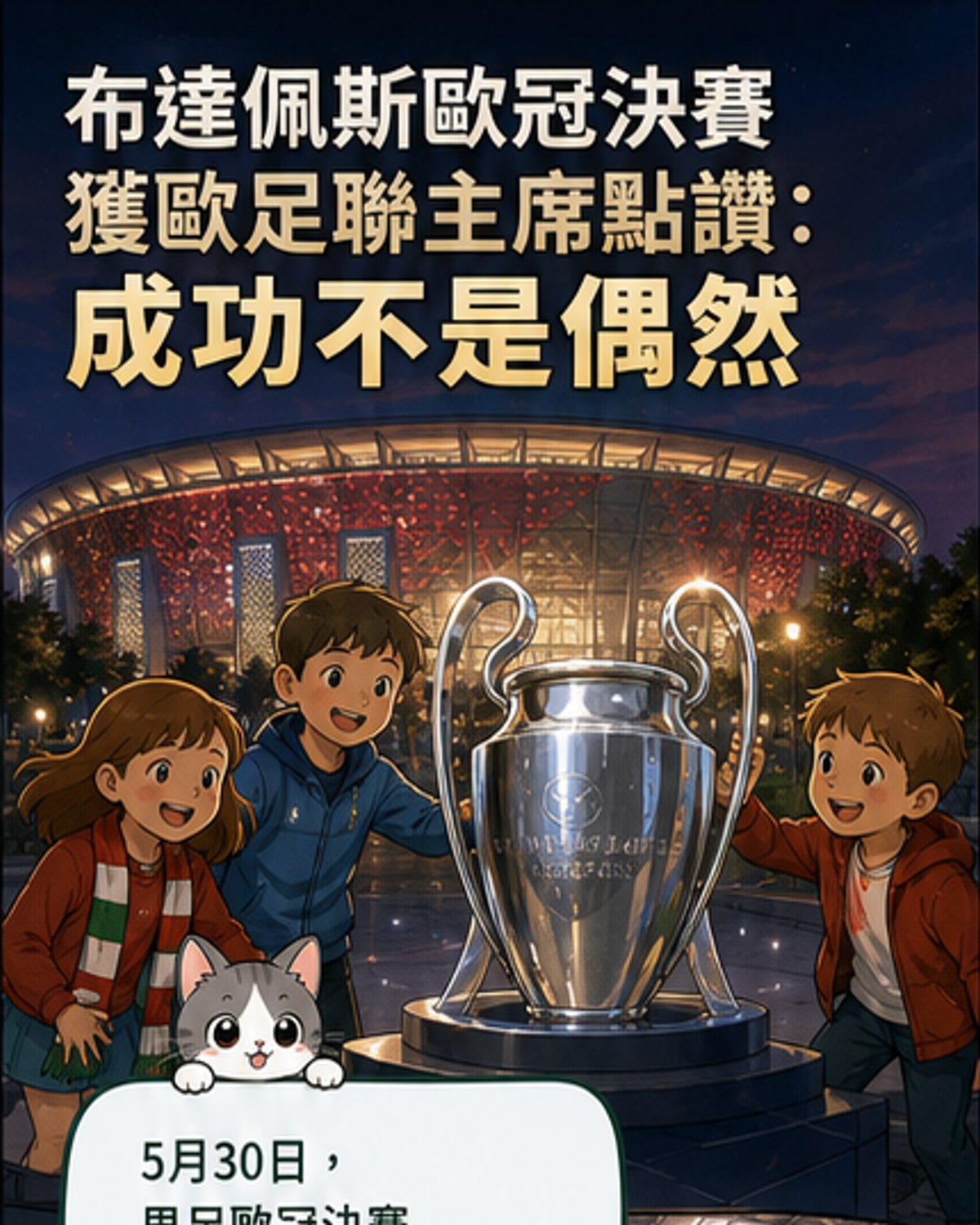 歐足聯主席點讚布達佩斯歐冠決賽