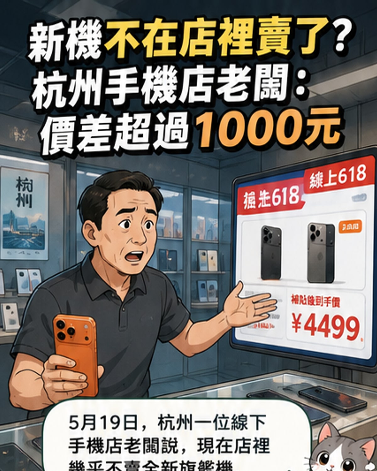 實體店不賣新機了?價差破千成主因
