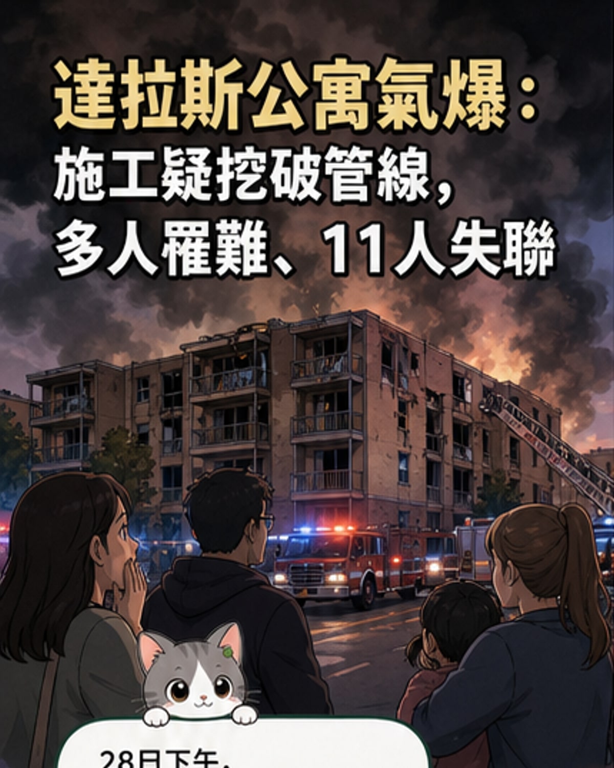 達拉斯公寓燃氣爆炸釀死傷