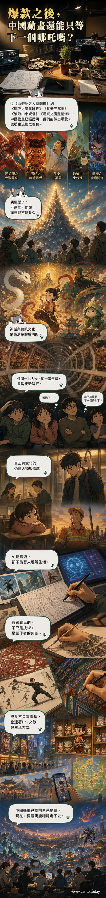 一組中國風動畫角色並列，背景為水墨山水與現代城市融合的意象，象徵傳統與當代動畫的對話