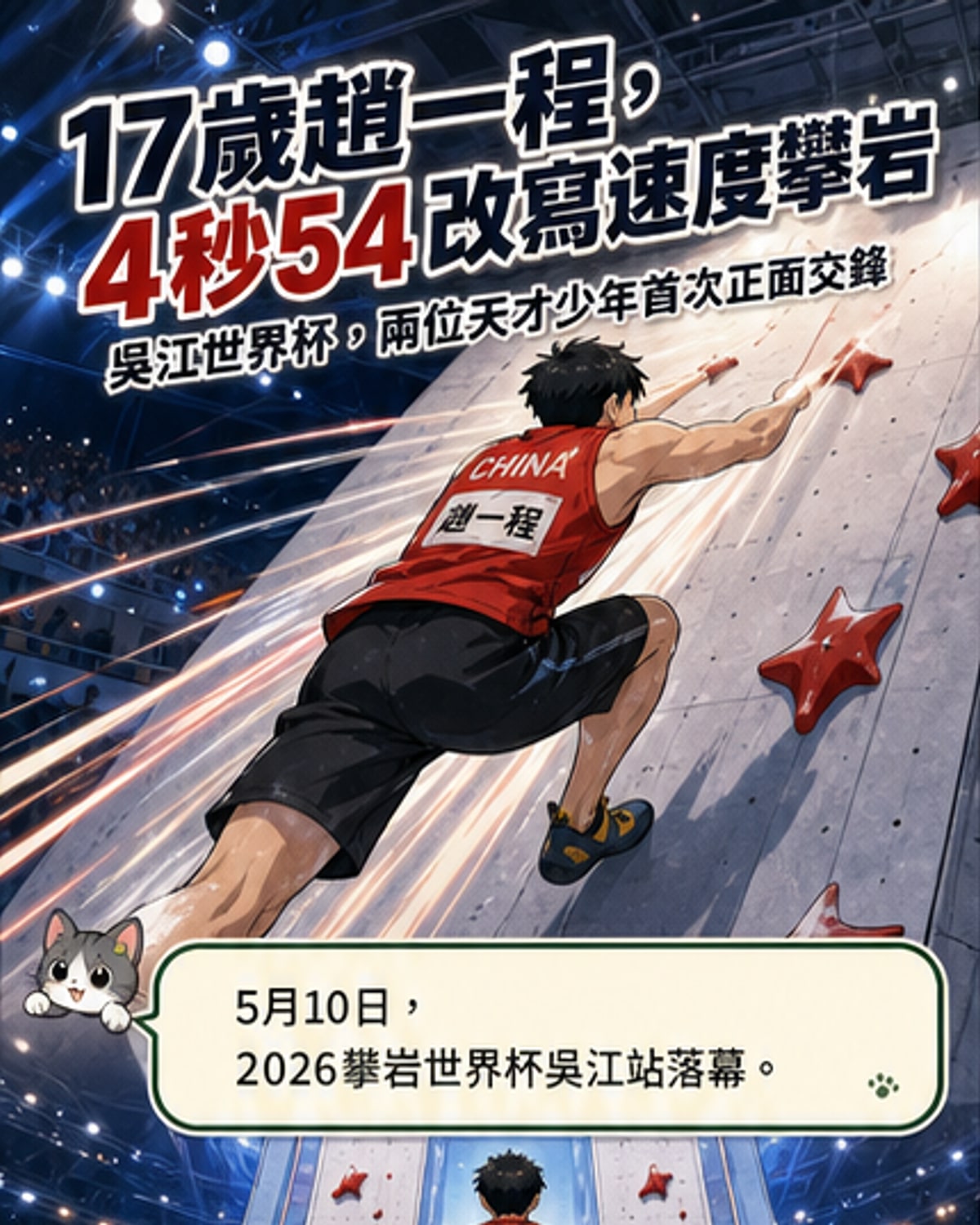 趙一程破攀岩世界紀錄奪冠