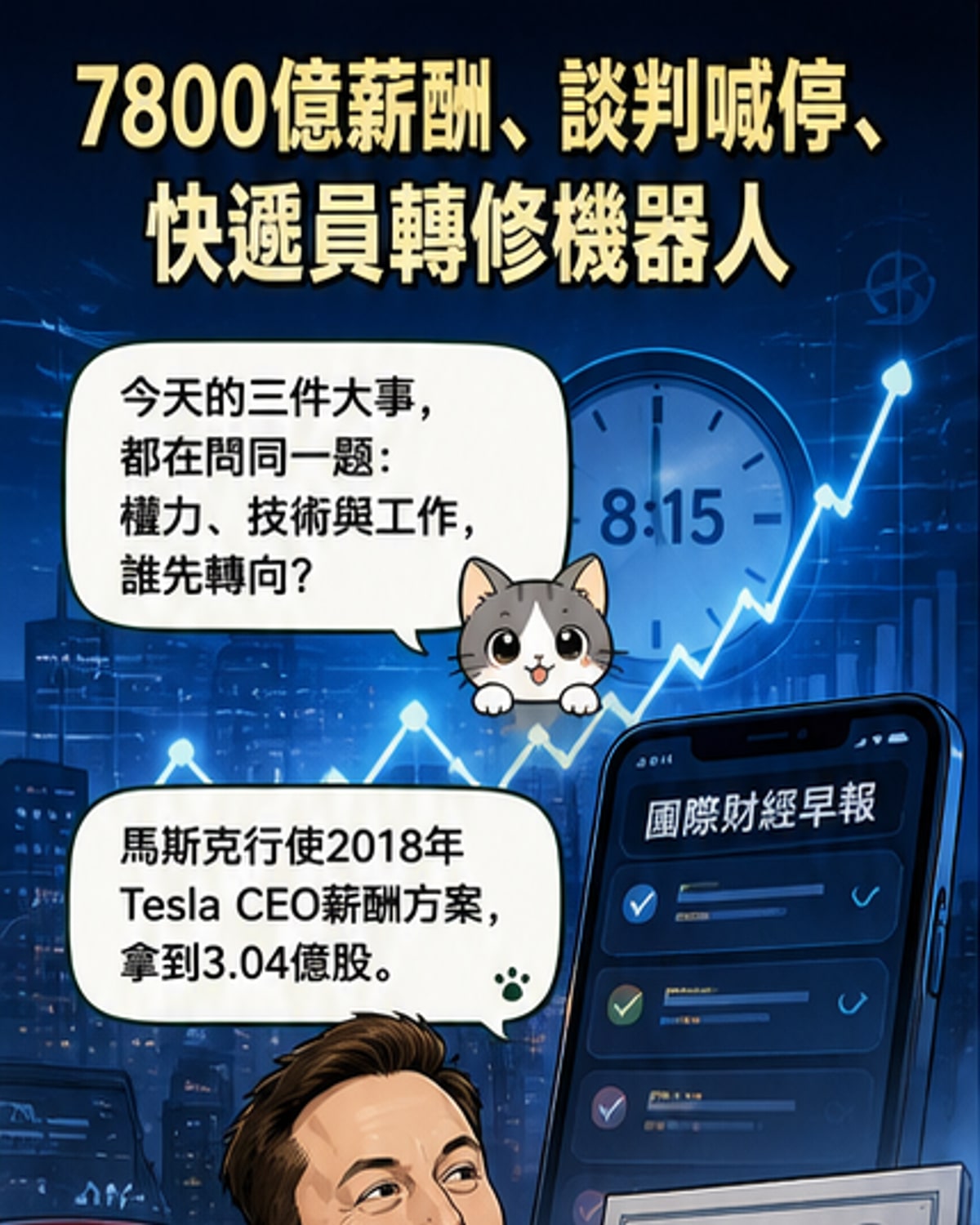 馬斯克領7800億薪酬 劉強東:將來不需要快遞員