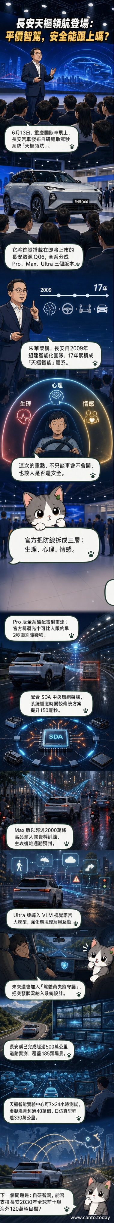 長安汽車在重慶車展發布「天樞領航」輔助駕駛系統,展示搭載VLM大模型與激光雷達的智能技術架構